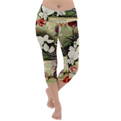 Flowers 1776617 1920 Lightweight Velour Capri Yoga Leggings