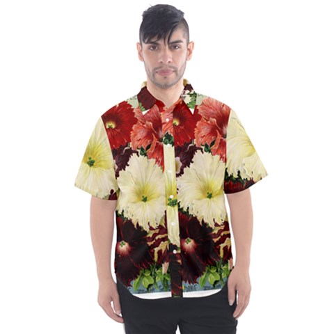 Flowers 1776585 1920 Men s Short Sleeve Shirt by vintage2030