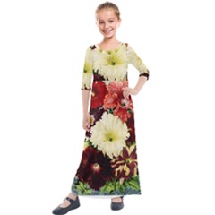 Flowers 1776585 1920 Kids  Quarter Sleeve Maxi Dress