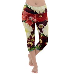 Flowers 1776585 1920 Lightweight Velour Capri Yoga Leggings