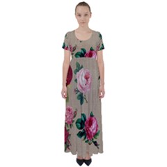 Flower 1770189 1920 High Waist Short Sleeve Maxi Dress by vintage2030