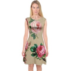 Flower 1770189 1920 Capsleeve Midi Dress by vintage2030