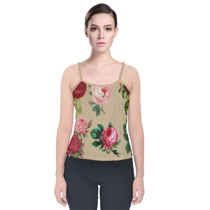 Flower 1770189 1920 Velvet Spaghetti Strap Top