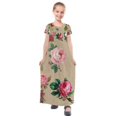 Flower 1770189 1920 Kids  Short Sleeve Maxi Dress by vintage2030