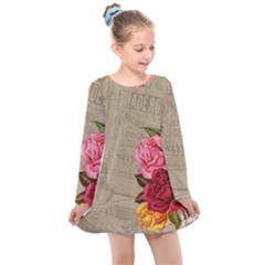 Flower 1646069 1920 Kids  Long Sleeve Dress by vintage2030