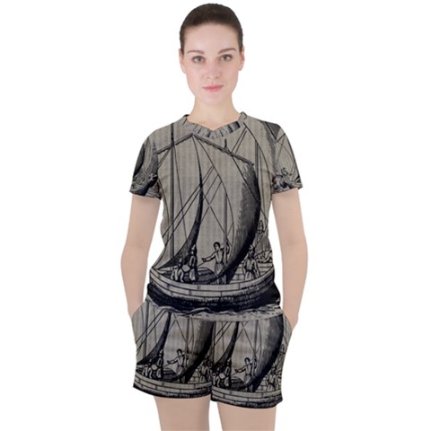 Ship 1515875 1280 Women s Tee And Shorts Set by vintage2030