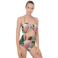 Vintage 1501591 1920 Scallop Top Cut Out Swimsuit