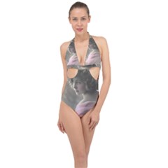 Vintage 1501529 1920 Halter Front Plunge Swimsuit