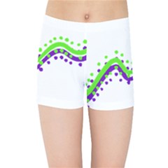 Wavy Line Design Kids Sports Shorts by dflcprints