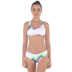 Wavy Line Design Criss Cross Bikini Set by dflcprints