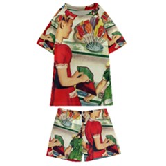 Retro Childrean Kids  Swim Tee And Shorts Set by vintage2030