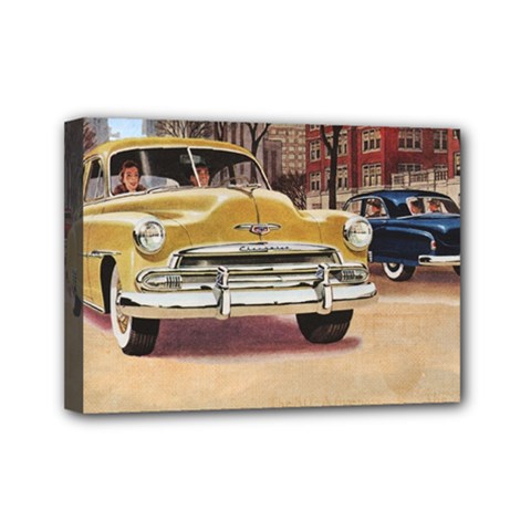 Retro Cars Mini Canvas 7  X 5  (stretched) by vintage2030