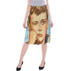 Retro Boy Midi Beach Skirt by vintage2030