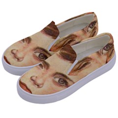 Retro Boy Kids  Canvas Slip Ons by vintage2030