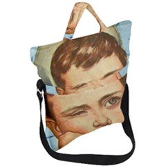 Retro Boy Fold Over Handle Tote Bag by vintage2030