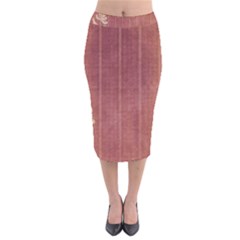 Floral Mauve Velvet Midi Pencil Skirt by vintage2030