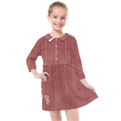 Floral Mauve Kids  Quarter Sleeve Shirt Dress