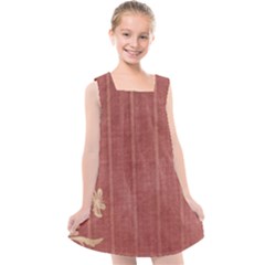 Floral Mauve Kids  Cross Back Dress