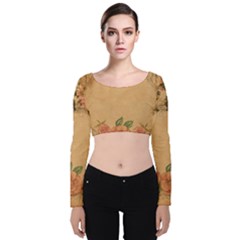 Background 1365750 1920 Velvet Long Sleeve Crop Top