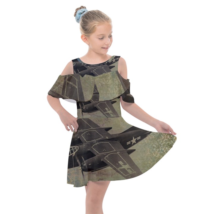 War 1326244 1920 Kids  Shoulder Cutout Chiffon Dress