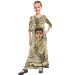 Vintage 1229015 1920 Kids  Quarter Sleeve Maxi Dress