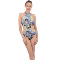 Vintage 1254696 1920 Halter Side Cut Swimsuit