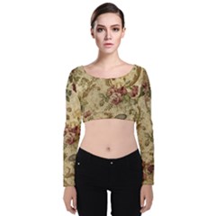 Background 1241691 1920 Velvet Long Sleeve Crop Top by vintage2030