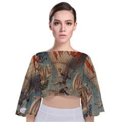 Vintage 1181673 1280 Tie Back Butterfly Sleeve Chiffon Top by vintage2030