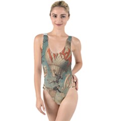 Vintage 1181673 1280 High Leg Strappy Swimsuit