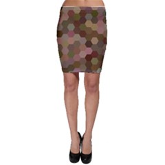 Brown Background Layout Polygon Bodycon Skirt by Sapixe