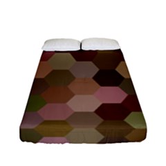 Brown Background Layout Polygon Fitted Sheet (full/ Double Size) by Sapixe