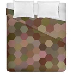 Brown Background Layout Polygon Duvet Cover Double Side (california King Size) by Sapixe