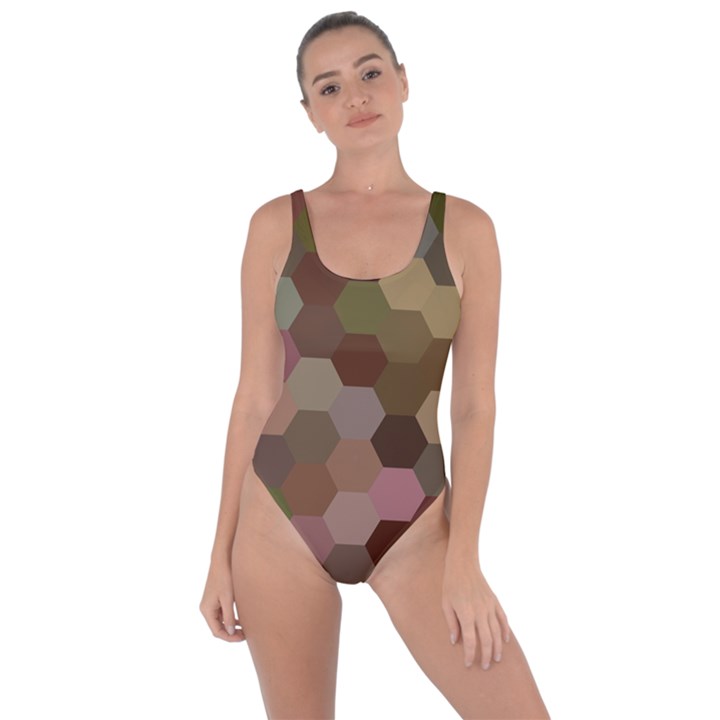 Brown Background Layout Polygon Bring Sexy Back Swimsuit