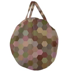 Brown Background Layout Polygon Giant Round Zipper Tote by Sapixe