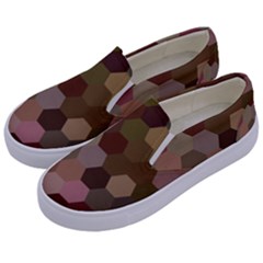 Brown Background Layout Polygon Kids  Canvas Slip Ons by Sapixe