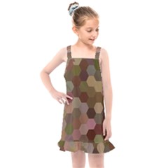 Brown Background Layout Polygon Kids  Overall Dress by Sapixe