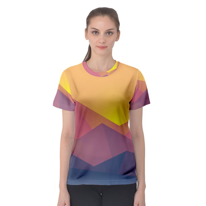 Image Sunset Landscape Graphics Women s Sport Mesh Tee