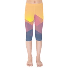 Image Sunset Landscape Graphics Kids  Capri Leggings  by Sapixe