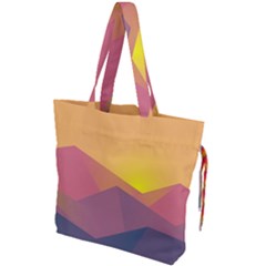 Image Sunset Landscape Graphics Drawstring Tote Bag