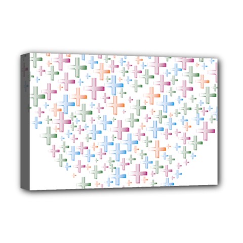 Heart Colorful Transparent Religion Deluxe Canvas 18  X 12  (stretched) by Sapixe