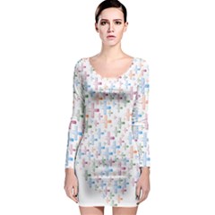 Heart Colorful Transparent Religion Long Sleeve Bodycon Dress by Sapixe