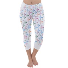 Heart Colorful Transparent Religion Capri Winter Leggings 