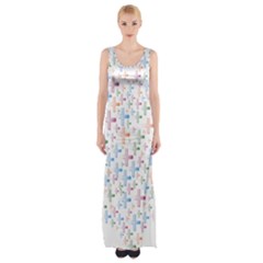 Heart Colorful Transparent Religion Maxi Thigh Split Dress by Sapixe