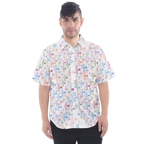 Heart Colorful Transparent Religion Men s Short Sleeve Shirt by Sapixe