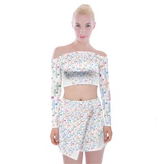 Heart Colorful Transparent Religion Off Shoulder Top With Mini Skirt Set by Sapixe