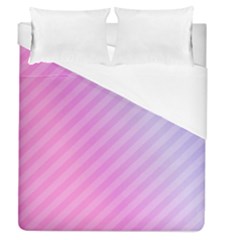 Diagonal Pink Stripe Gradient Duvet Cover (queen Size) by Sapixe