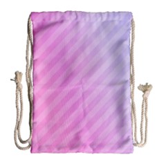 Diagonal Pink Stripe Gradient Drawstring Bag (large) by Sapixe