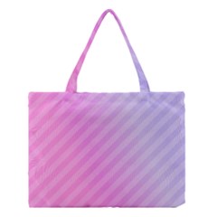 Diagonal Pink Stripe Gradient Medium Tote Bag by Sapixe