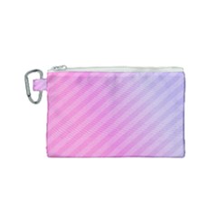 Diagonal Pink Stripe Gradient Canvas Cosmetic Bag (small)