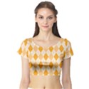 Argyle Pattern Seamless Design Short Sleeve Crop Top View1